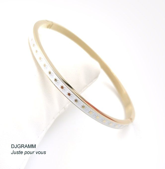 bracelet-acier-jonc-ferme-email-couleur-blanc-etoile