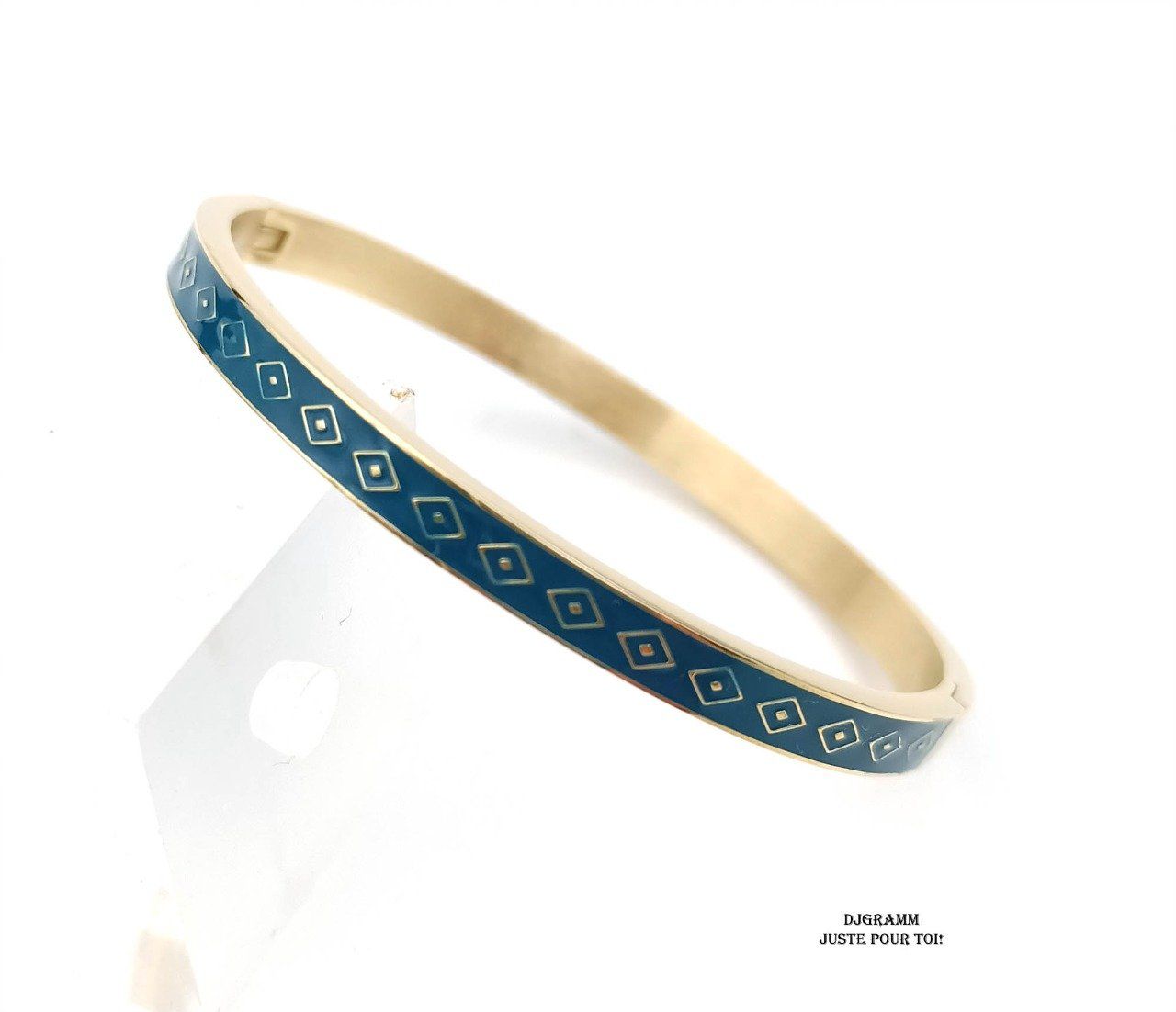 Bracelet Jonc acier bleu canard - Bijoux-djgramm