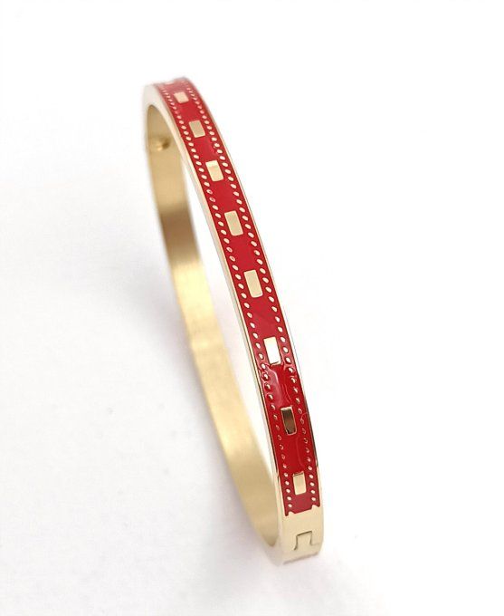 bracelet-jonc-ferme-manchette-georgette-acier-ferme-colore-emaille-rouge-vif