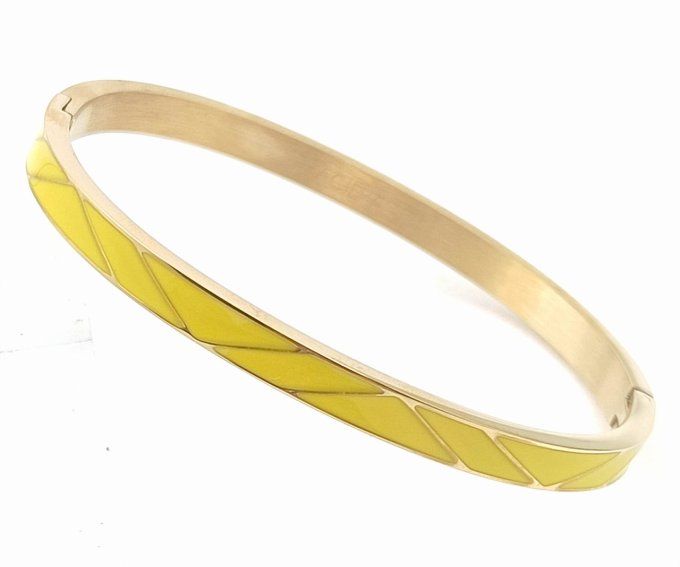 bracelet-jonc-ferme-manchette-georgette-acier-ferme-colore-emaille-jaune