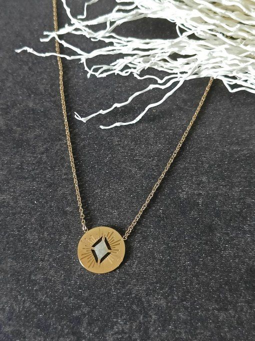 collier-acier-pendentif-rond-rayons-soleil